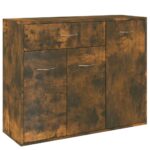 vidaXL Komoda dymový dub 88x30x70 cm spracované drevo – Obrázok 2