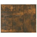 vidaXL Komoda dymový dub 88x30x70 cm spracované drevo – Obrázok 5