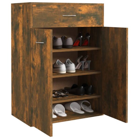 vidaXL Botník dymový dub 60x35x84 cm spracované drevo – Obrázok 5