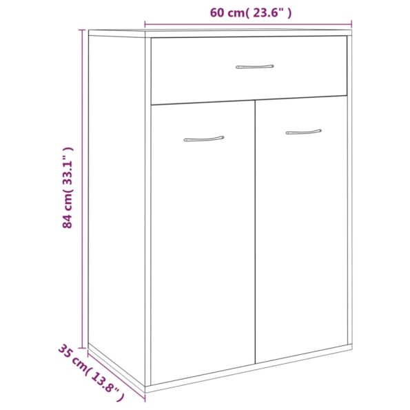 vidaXL Botník dymový dub 60x35x84 cm spracované drevo – Obrázok 9