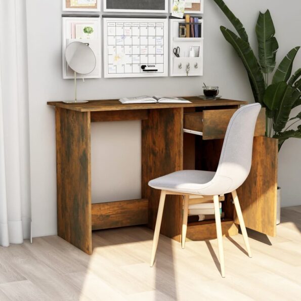 vidaXL Stôl dymový dub 100x50x76 cm spracované drevo – Obrázok 3