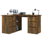 vidaXL Rohový stôl dymový dub 145x100x76 cm spracované drevo – Obrázok 3