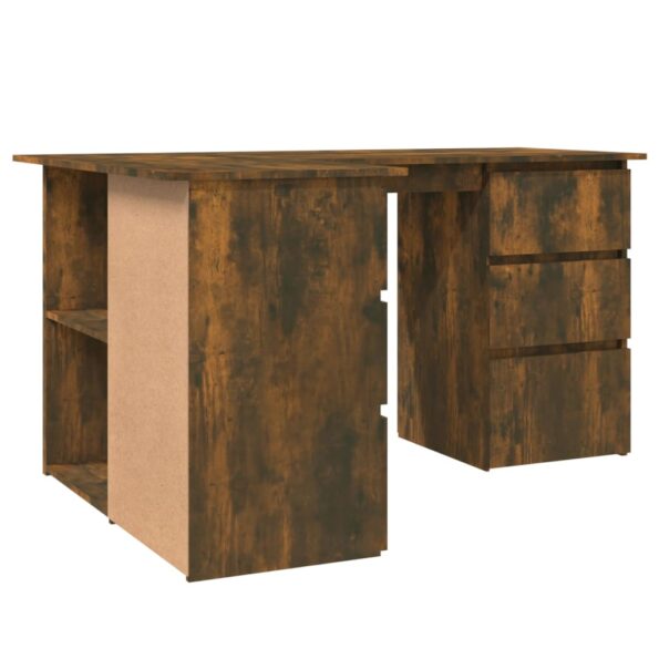 vidaXL Rohový stôl dymový dub 145x100x76 cm spracované drevo – Obrázok 5