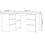 vidaXL Rohový stôl dymový dub 145x100x76 cm spracované drevo – Obrázok 9