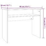 vidaXL Stôl dymový dub 90x50x74 cm spracované drevo – Obrázok 7