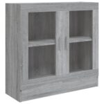 vidaXL Vitrína sivý dub sonoma 82,5x30,5x80 cm spracované drevo – Obrázok 2
