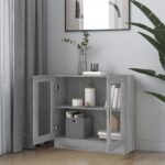 vidaXL Vitrína sivý dub sonoma 82,5x30,5x80 cm spracované drevo – Obrázok 6