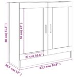 vidaXL Vitrína sivý dub sonoma 82,5x30,5x80 cm spracované drevo – Obrázok 9