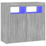 vidaXL Komoda s LED, sivý dub sonoma 80x35x75 cm – Obrázok 2