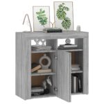 vidaXL Komoda s LED, sivý dub sonoma 80x35x75 cm – Obrázok 6