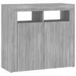 vidaXL Komoda s LED, sivý dub sonoma 80x35x75 cm – Obrázok 7