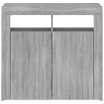 vidaXL Komoda s LED, sivý dub sonoma 80x35x75 cm – Obrázok 9