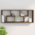 vidaXL Nástenná polica hnedý dub 36x16x90 cm spracované drevo – Obrázok 8
