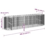 vidaXL Gabiónový vyvýšený záhon pozinkované železo 400x100x100 cm – Obrázok 8