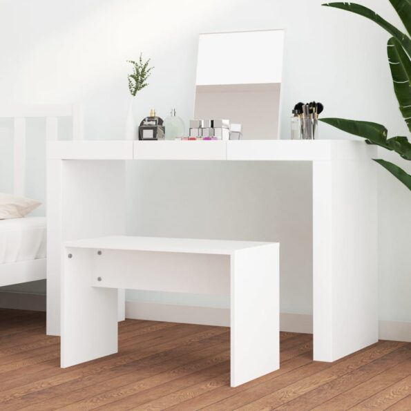 vidaXL Taburetka biela 70x35x45 cm spracované drevo – Obrázok 3