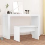 vidaXL Taburetka biela 70x35x45 cm spracované drevo