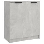 vidaXL Botník betónový sivý 59x35x70 cm spracované drevo – Obrázok 2