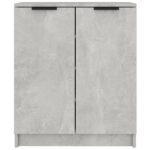 vidaXL Botník betónový sivý 59x35x70 cm spracované drevo – Obrázok 3