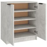 vidaXL Botník betónový sivý 59x35x70 cm spracované drevo – Obrázok 5