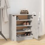 vidaXL Botník betónový sivý 59x35x70 cm spracované drevo – Obrázok 6