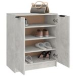vidaXL Botník betónový sivý 59x35x70 cm spracované drevo – Obrázok 8