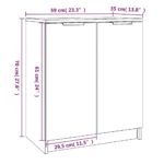 vidaXL Botník betónový sivý 59x35x70 cm spracované drevo – Obrázok 9