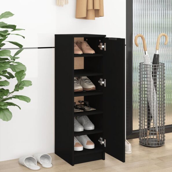 vidaXL Botník čierny 30x35x100 cm kompozitné drevo – Obrázok 3