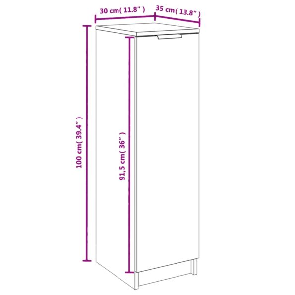 vidaXL Botník čierny 30x35x100 cm kompozitné drevo – Obrázok 10