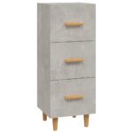vidaXL Komoda betónovo sivá 34,5x34x90 cm spracované drevo – Obrázok 2