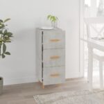 vidaXL Komoda betónovo sivá 34,5x34x90 cm spracované drevo – Obrázok 3