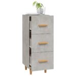 vidaXL Komoda betónovo sivá 34,5x34x90 cm spracované drevo – Obrázok 4