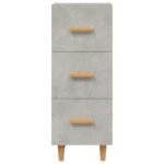 vidaXL Komoda betónovo sivá 34,5x34x90 cm spracované drevo – Obrázok 5