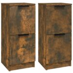 vidaXL Komody 2 ks dymový dub 30x30x70 cm spracované drevo – Obrázok 2