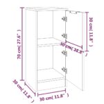 vidaXL Komody 2 ks dymový dub 30x30x70 cm spracované drevo – Obrázok 9