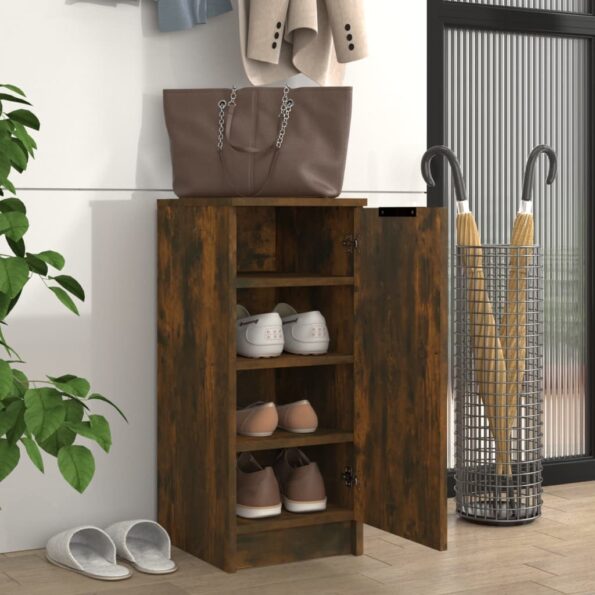 vidaXL Botník dymový dub 30x35x70 cm spracované drevo – Obrázok 3