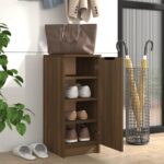 vidaXL Botník hnedý dub 30x35x70 cm spracované drevo – Obrázok 3