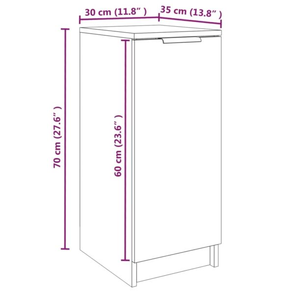 vidaXL Botník hnedý dub 30x35x70 cm spracované drevo – Obrázok 9