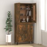 vidaXL Komoda dymový dub 69,5x34x90 cm kompozitné drevo – Obrázok 3