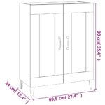 vidaXL Komoda dymový dub 69,5x34x90 cm kompozitné drevo – Obrázok 9