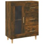 vidaXL Komoda dymový dub 69,5x34x90 cm kompozitné drevo – Obrázok 2