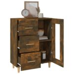 vidaXL Komoda dymový dub 69,5x34x90 cm kompozitné drevo – Obrázok 4