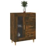 vidaXL Komoda dymový dub 69,5x34x90 cm kompozitné drevo – Obrázok 5