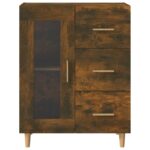vidaXL Komoda dymový dub 69,5x34x90 cm kompozitné drevo – Obrázok 6