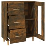 vidaXL Komoda dymový dub 69,5x34x90 cm kompozitné drevo – Obrázok 8