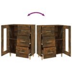 vidaXL Komoda dymový dub 69,5x34x90 cm kompozitné drevo – Obrázok 9