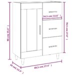 vidaXL Komoda dymový dub 69,5x34x90 cm kompozitné drevo – Obrázok 10