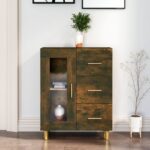 vidaXL Komoda dymový dub 69,5x34x90 cm kompozitné drevo