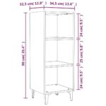 vidaXL Komoda hnedý dub 34,5x32,5x90 cm kompozitné drevo – Obrázok 7
