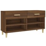 vidaXL Botník hnedý dub 102x35x55 cm spracované drevo – Obrázok 2