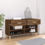 vidaXL Botník hnedý dub 102x35x55 cm spracované drevo – Obrázok 3